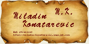 Miladin Konatarević vizit kartica